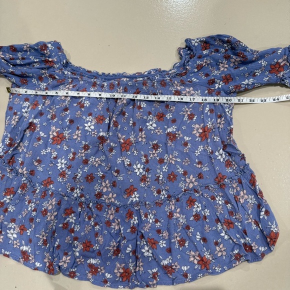 No Comment women's 1x Floral Off-Shoulder
Blouse in Blue Chic Boho Girly Cute - Picture 10 of 11